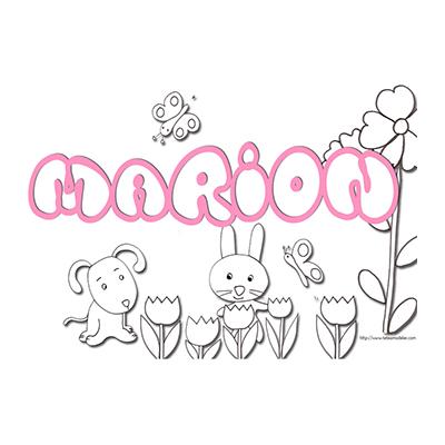 coloriage prénom Marion