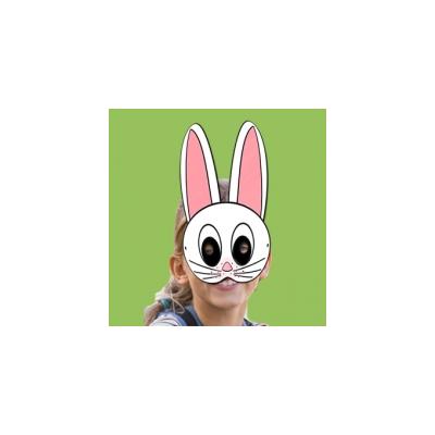 Masque de lapin blanc aux oreilles roses