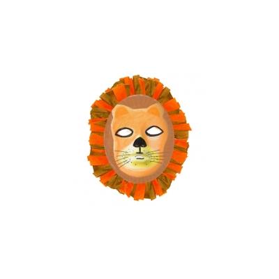 Masque de lion à la crinière en papier crépon