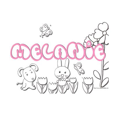 coloriage prénom Mélanie