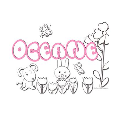 coloriage prénom Océane