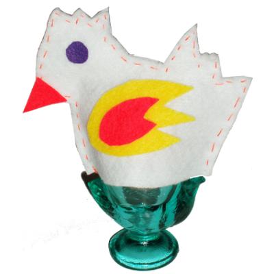 Chaussette poule pour oeuf à la coque