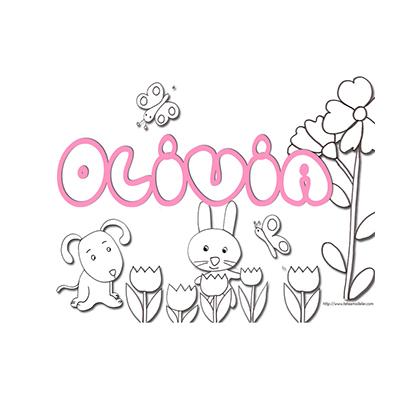 coloriage prénom Olivia