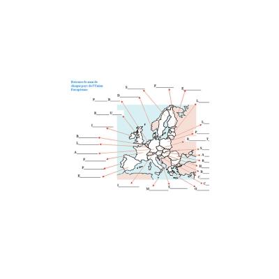 Activité pour retrouver le Nom des 25 pays de l'Europe