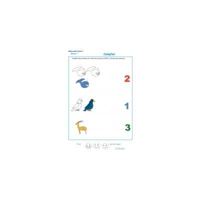 Imprimer l'exercice 2 pour apprendre  à compter maternelle niveau 1 