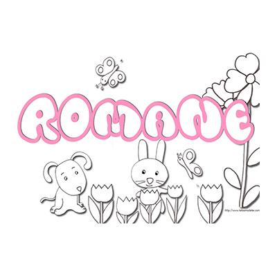 coloriage prénom Romane
