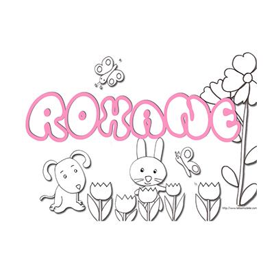 Coloriage prénom Roxane