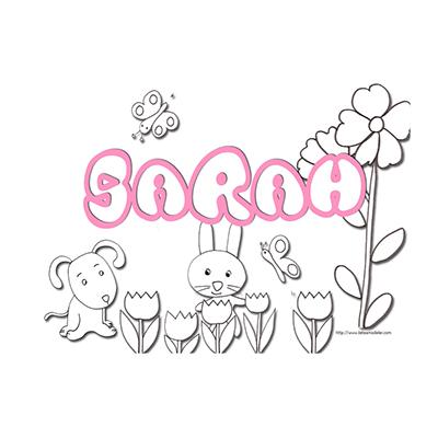 coloriage prénom Sarah