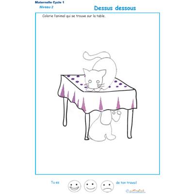 Imprimer l'exercice 1  dessus - dessous - niveau 2 
