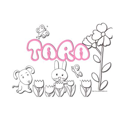 Coloriage prénom Tara