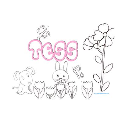 Coloriage prénom Tess