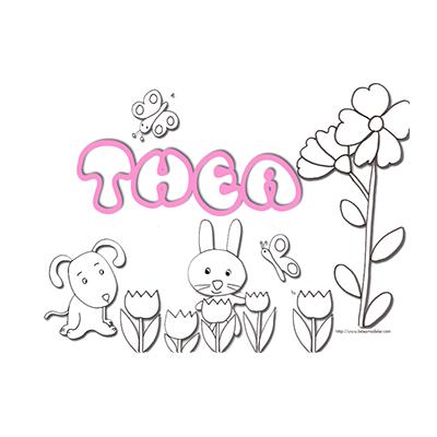Coloriage prénom Thea