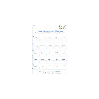 Exercice vocabulaire CP - L'alphabet