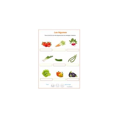 Exercice vocabulaire CP  - légumes