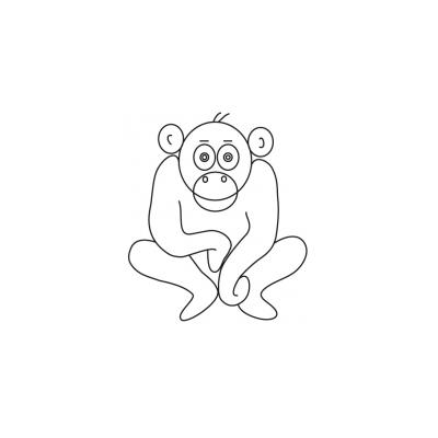 Coloriage signe du zodiaque: le singe 