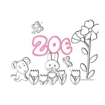 coloriage prénom Zoé