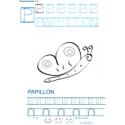 Exercice d'écriture et de graphisme : P et PAPILLON