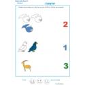Imprimer l'exercice 2 pour apprendre  à compter maternelle niveau 1 