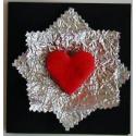 Carte décorée d'un coeur et de papier métalisé