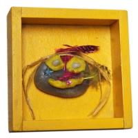 Tableau: tête façon art primitif