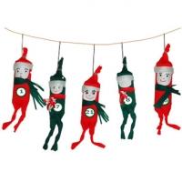 Un calendrier de l'Avent guirlande avec des lutins de Noël