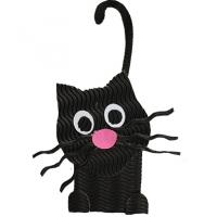 Chat noir en carton ondulé