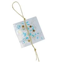Décoration de sapin de noël : carré pailleté