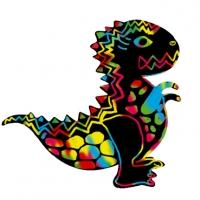Dinosaure en carte à gratter