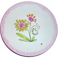 Assiette de pr&eacute;sentation d&eacute;cor&eacute;e de fleurs