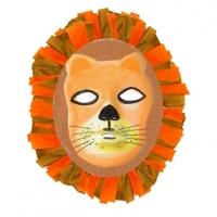 Masque de lion à la crinière en papier crépon