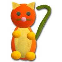 Modelage chat assis orange