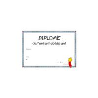 Diplôme enfant obéissant
