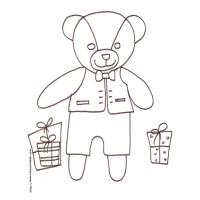 Coloriage d'un ours à Noël
