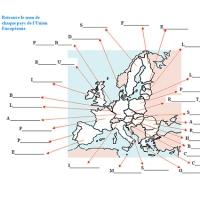 Activité pour retrouver le Nom des 25 pays de l'Europe