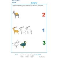 Imprimer l'Exercice 3 pour apprendre à compter maternelle niveau 1