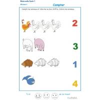 Imprimer l'Exercice 5 pour apprendre à compter maternelle niveau 1