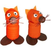 Renard en bouteille recyclée