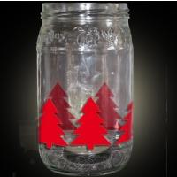Photophore sapins rouges