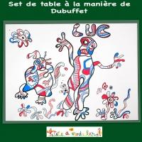 Set de table à la manière de Dubuffet