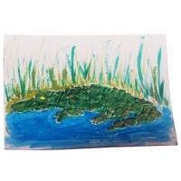 tableau crocodile mosaïque