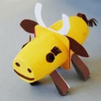 Vache en pots recylés