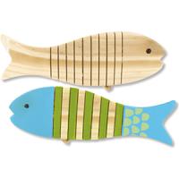 Un poisson articulé en bois naturel :