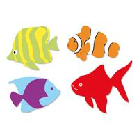 Des poissons en bois décoré :