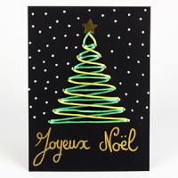 La carte sapin de Noël brodée :