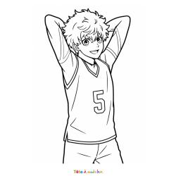 Coloriage Yoichi Isagi qui réfléchit à imprimer gratuitement