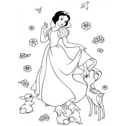 Coloriage Blanche neige et son prince charmant