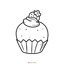 Coloriage Cupcake à Imprimer
