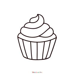 Coloriage Cupcake à Imprimer