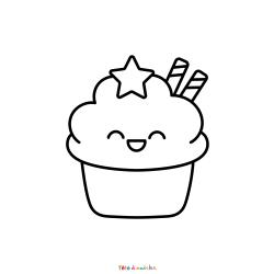Coloriage Cupcake à Imprimer