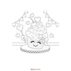 Coloriage Cupcake à Imprimer